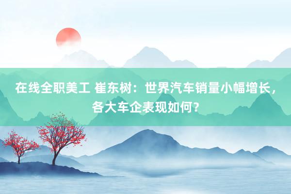 在线全职美工 崔东树：世界汽车销量小幅增长，各大车企表现如何？